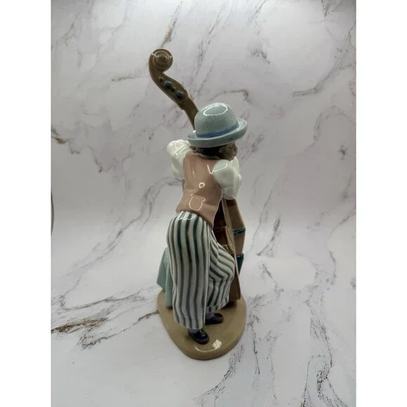 SOLD**Lladro Black Legacy Jazz Bass Band Boy Musician #5834, 10" Tall, Excellent - Picture 2 of 10